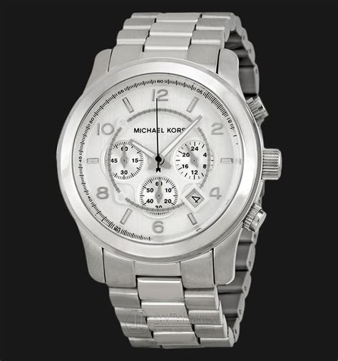 michael kors watches mens 5 link silver chrono|mk8086.